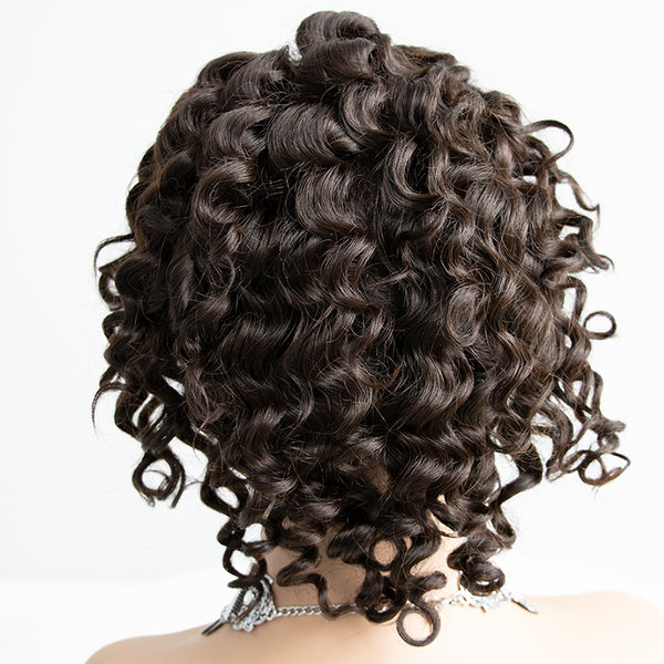10Inch Top Grade Virgin Hair Loose Wave Medium Brown Lace 360 Full Lace Human Hair Wigs Deal Price