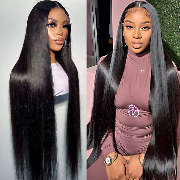 250% Density 13x4 Brazilian Straight Transparent Lace Front Human Hair Wigs