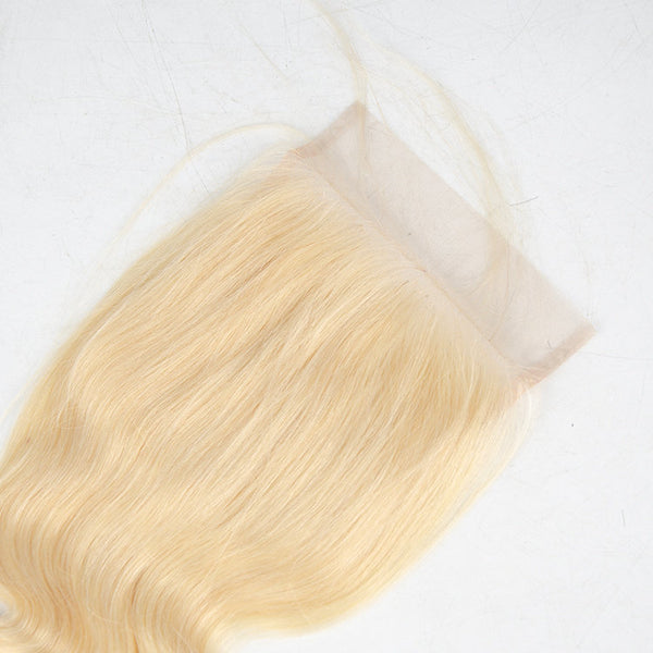 613 color blonde human hair 5x5 transparent lace closures