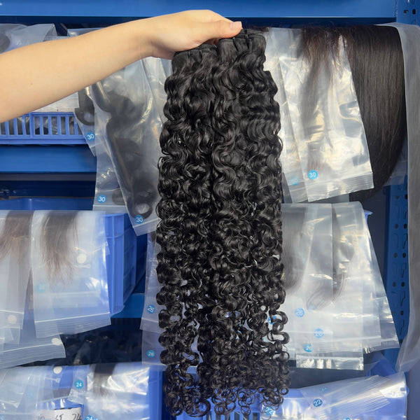 Cuticle Aligned Burmese Curly Bundles Human Hair 100% Unprocessed Quick Weave Virgin Hair Extensions for Women Double Weft Natural Black