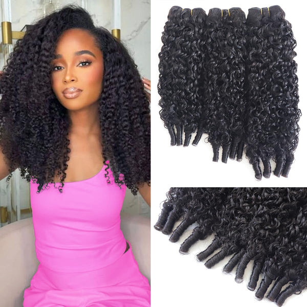 Raw Burmese Curly Bundles Human Hair Extensions 100% Unprocessed Virgin Hair with Spiral Curly End