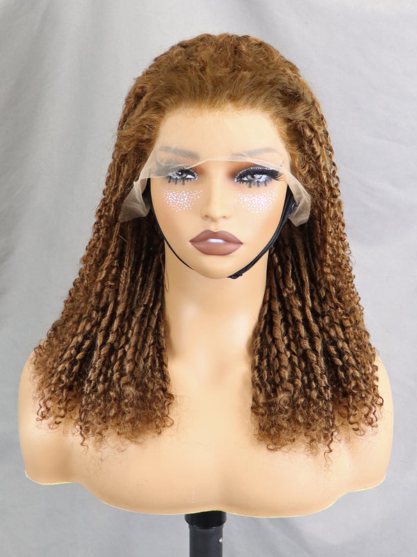 Chocolate Brown Colored Human Hair Glueless Lace Front Wig Natural Hairline 250% Density