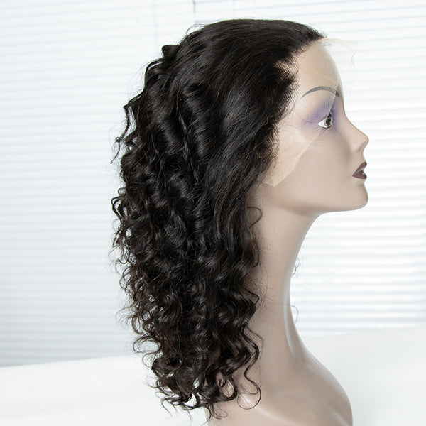 Loose Wave Glueless 13x4 Transparent Lace Front Virgin Brazilian Hair Wig