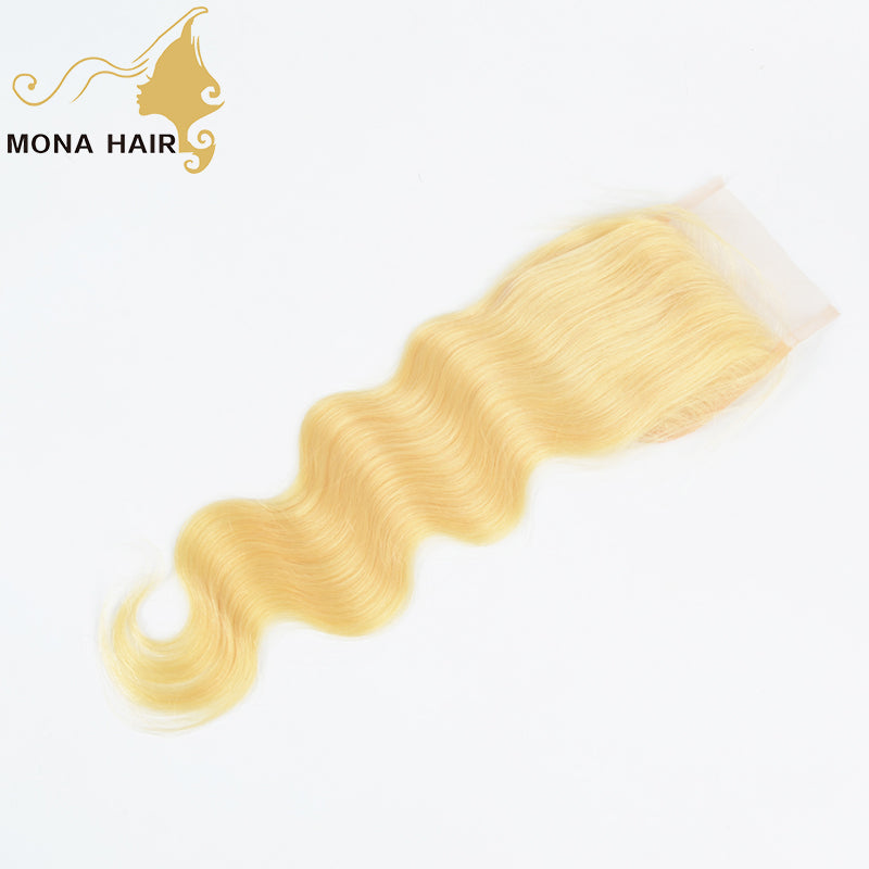 #613 blonde color 4x4 transparent lace closure – MonaHair