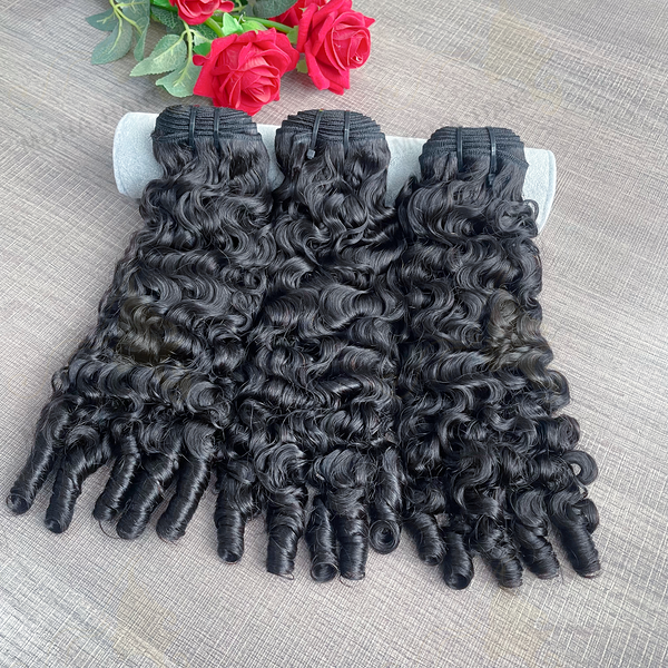 100% Virgin Unprocessed Raw Burmese Curly Bundles with Spiral Curly End Real Human Hair Extensions Natural Black Quick Weave