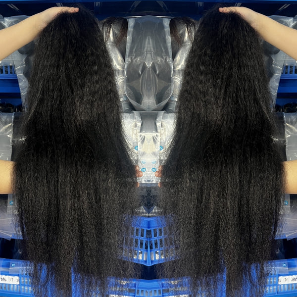 200% Kinky Straight Transparent Lace Full Frontal Brazilian 13x4 Human Hair Brazilian Wig