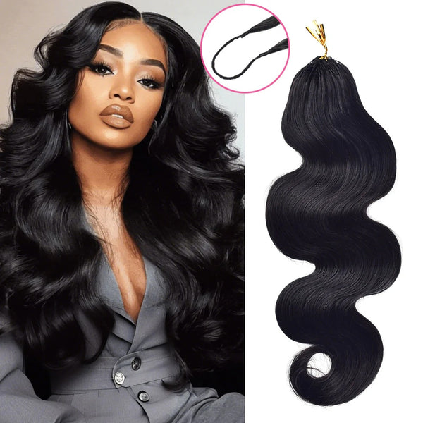 Quick Installation Seamless Body Wave Crochet Braids Human Hair Extensions Pre-looped Natural Looking Knotless Box Braids
